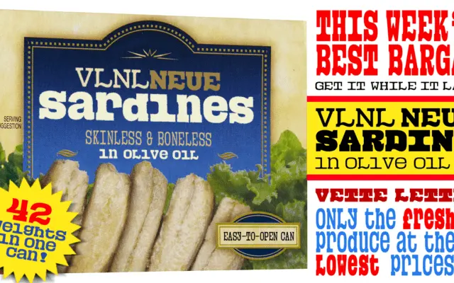 VLNL Neue Sardines specimen from Vetteletters