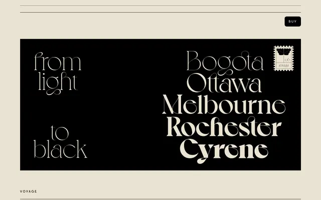 Voyage specimen from VJ Type