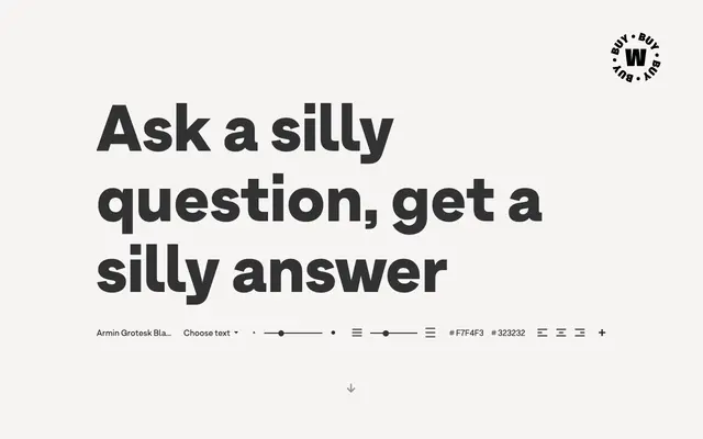 Armin Grotesk specimen from W Type Foundry