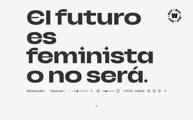 ARP specimen from W Type Foundry