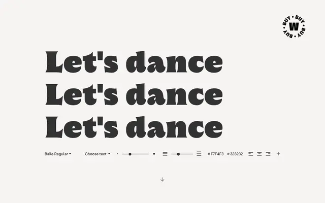 Baile specimen from W Type Foundry