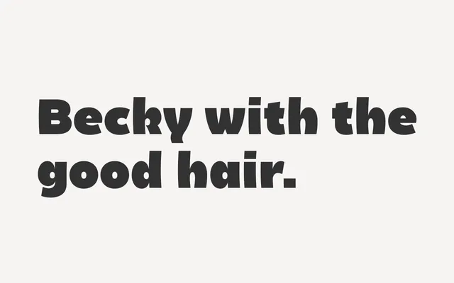Becky specimen from W Type Foundry