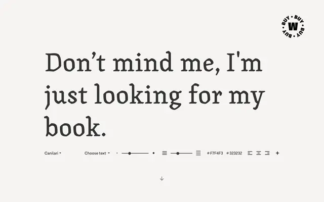 Canilari specimen from W Type Foundry