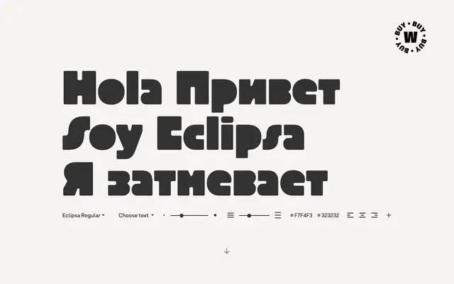 Eclipsa specimen from W Type Foundry