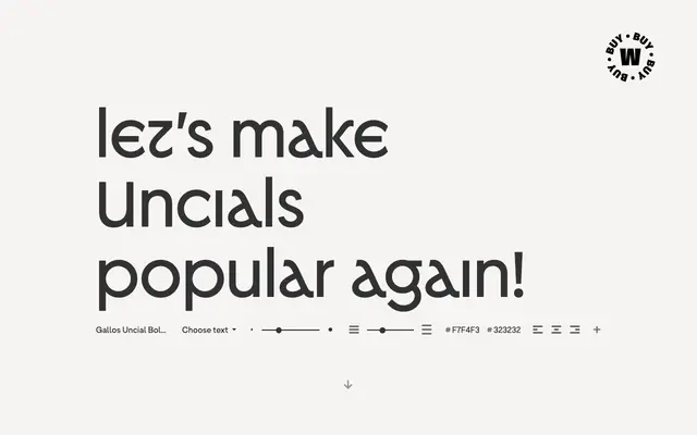 Gallos specimen from W Type Foundry