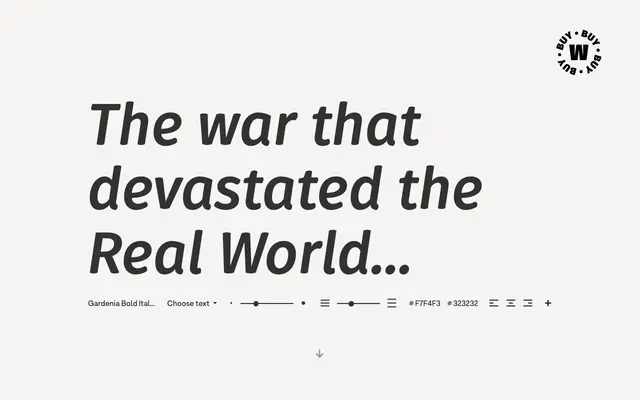 Gardenia specimen from W Type Foundry
