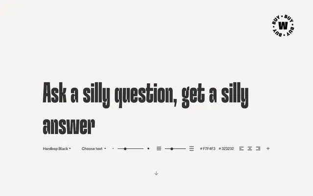 Hardbop specimen from W Type Foundry
