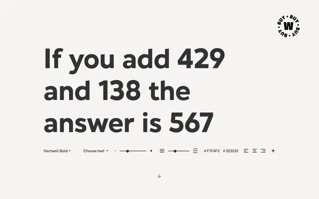 Hartwell specimen from W Type Foundry