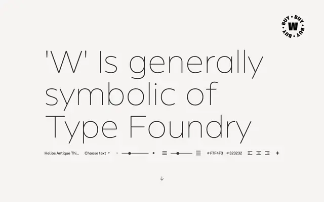 Helios specimen from W Type Foundry