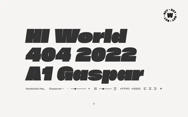 Herokid specimen from W Type Foundry