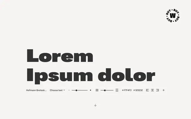 Hofmann Grotesk specimen from W Type Foundry