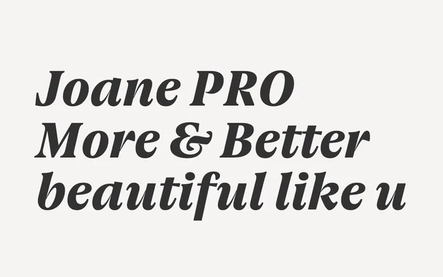 Joane PRO specimen from W Type Foundry