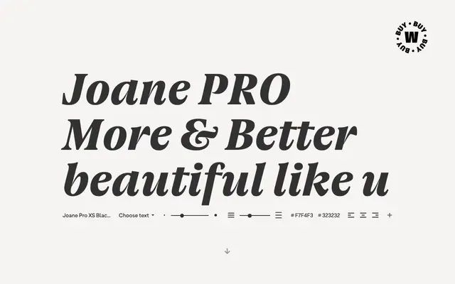 Joane PRO specimen from W Type Foundry