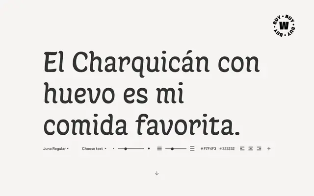 Juno specimen from W Type Foundry