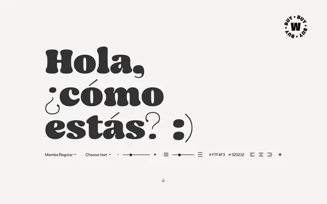 Mamba specimen from W Type Foundry