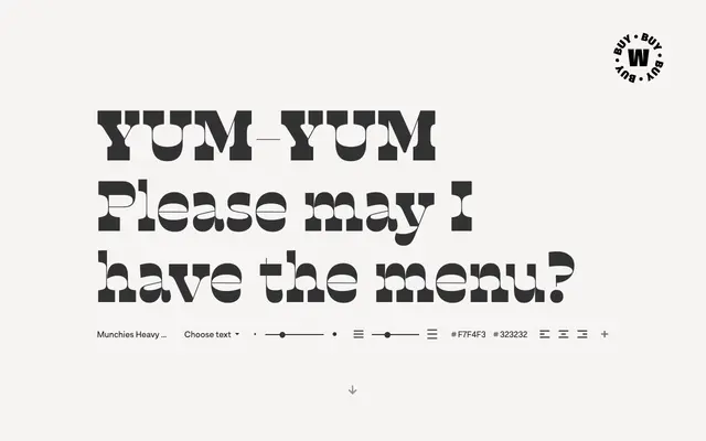 Munchies specimen from W Type Foundry