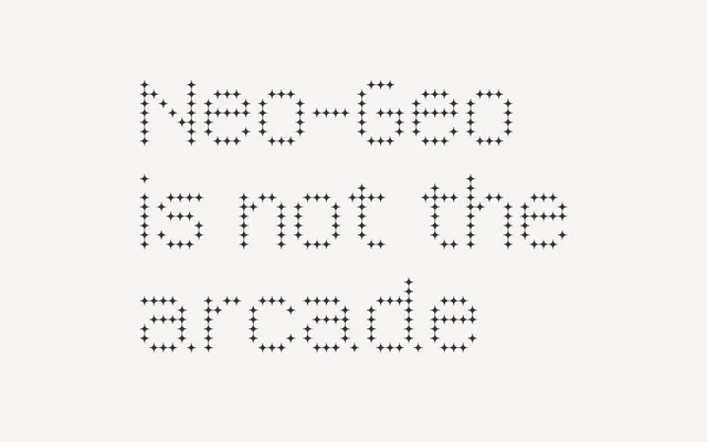 Neo-Geo specimen from W Type Foundry