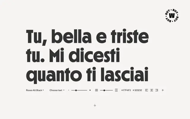 Rosso specimen from W Type Foundry