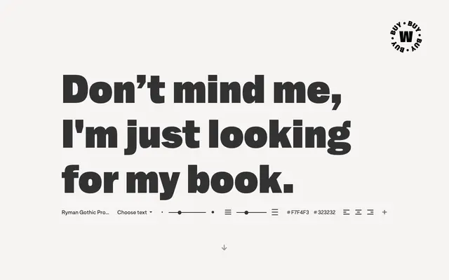 Ryman Gothic specimen from W Type Foundry
