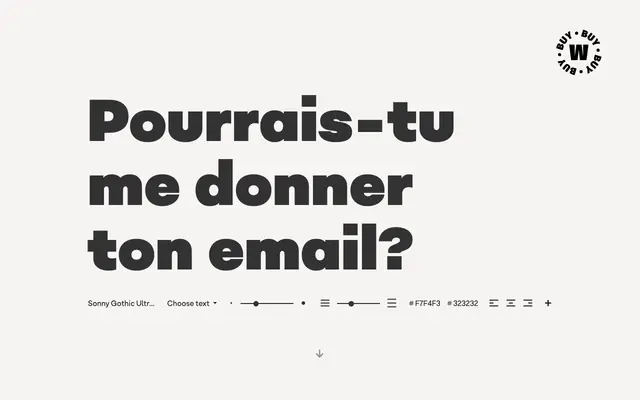 Sonny Gothic specimen from W Type Foundry