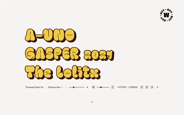 Throwup specimen from W Type Foundry