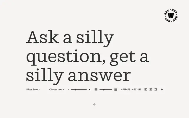 Ulises specimen from W Type Foundry