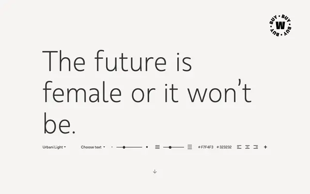 Urbani specimen from W Type Foundry