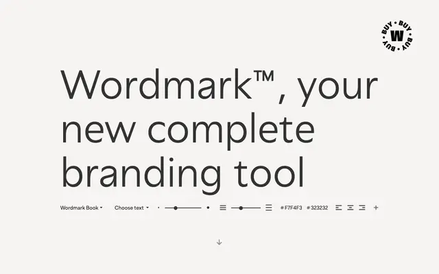 Wordmark specimen from W Type Foundry