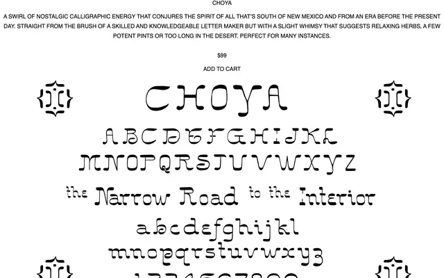 Choya specimen from Wabi Sabi Type