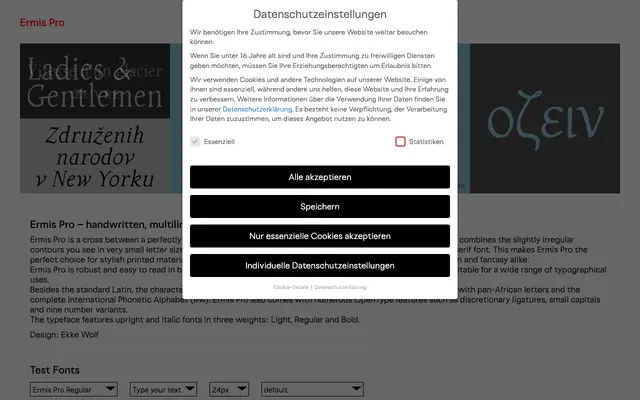 Ermis Pro specimen from Wannatype