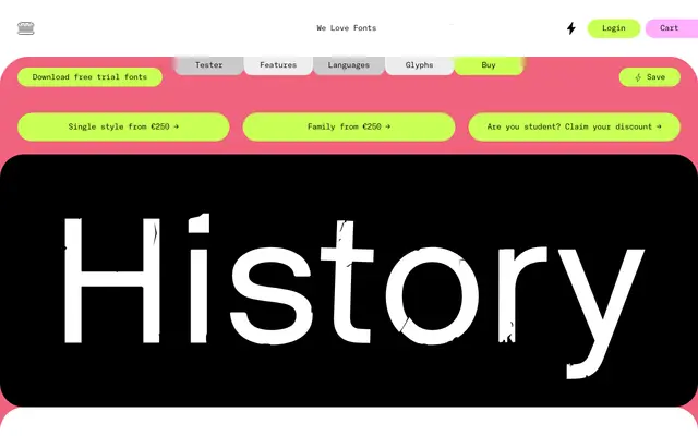 Setra Grunge Variable specimen from We Love Fonts