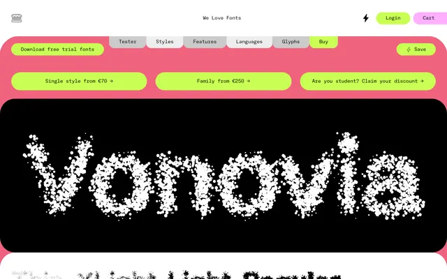 Setra Nebu specimen from We Love Fonts