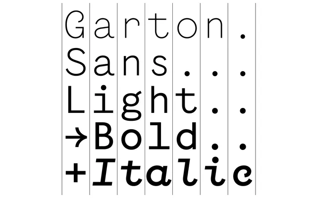 Garton Sans specimen from Weekend Type