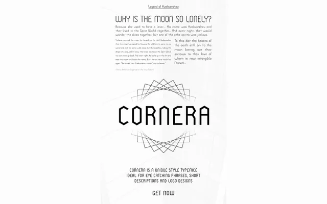 Cornera Free Font specimen from Wild Type