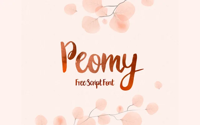 Peomy Free Script Font specimen from Wild Type