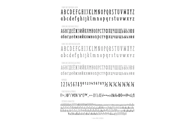 SUNN Line Serif Extended Font specimen from Wild Type