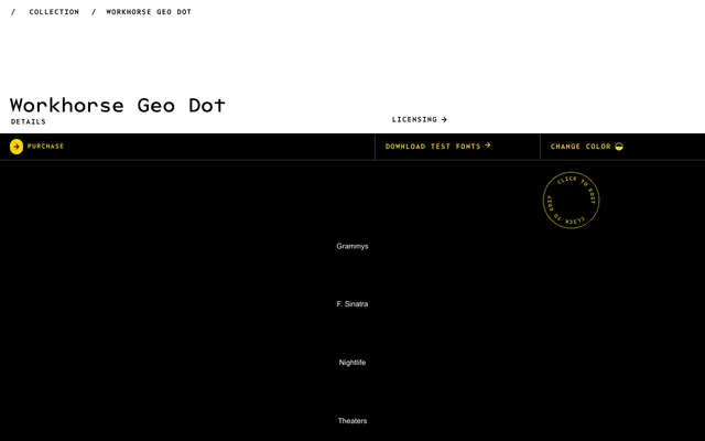 Workhorse Geo Dot specimen from Workhorse Type Foundry