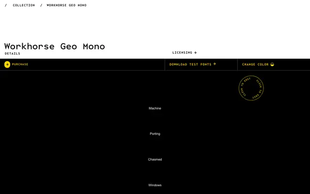Workhorse Geo Mono specimen from Workhorse Type Foundry