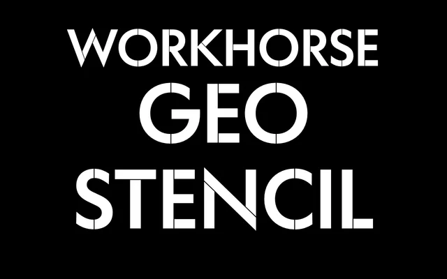 Workhorse Geo Stencil specimen from Workhorse Type Foundry