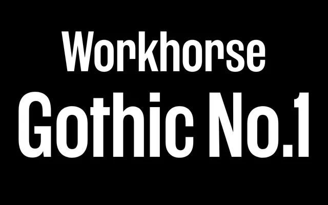 Workhorse Gothic No.1 specimen from Workhorse Type Foundry