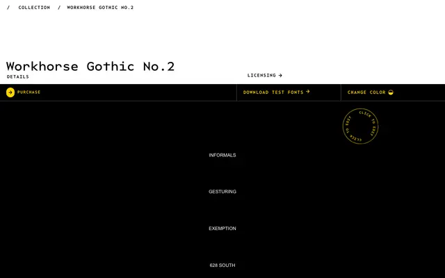 Workhorse Gothic No.2 specimen from Workhorse Type Foundry