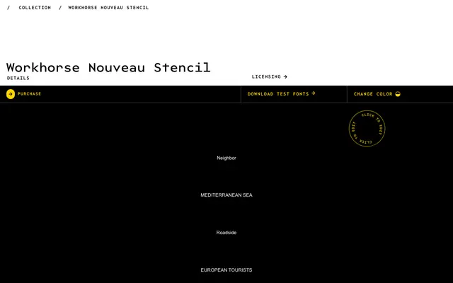 Workhorse Nouveau Stencil specimen from Workhorse Type Foundry