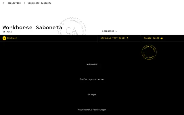 Workhorse Saboneta specimen from Workhorse Type Foundry