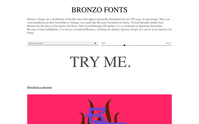 Bronzo specimen from XO Type Co