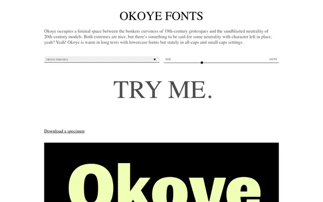 Okoye specimen from XO Type Co