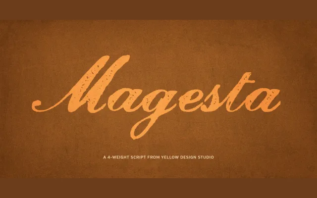 Magesta Script specimen from Yellow Design Studio