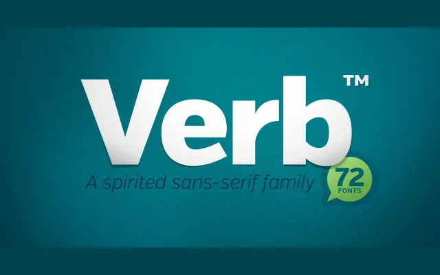 Verb specimen from Yellow Design Studio