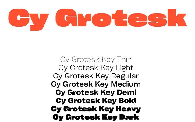 Cy Grotesk specimen from Zakznak