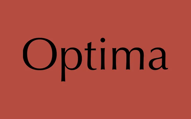 Optima specimen from Zapf Alphabets