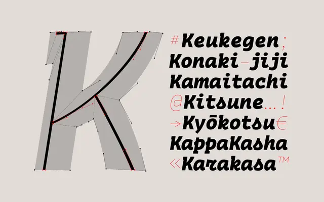 Bakemono specimen from Zetafonts